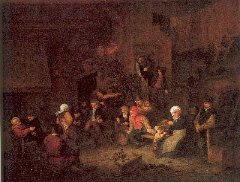 Ostade, Adriaen van Villagers Merrymaking at an Inn Norge oil painting art